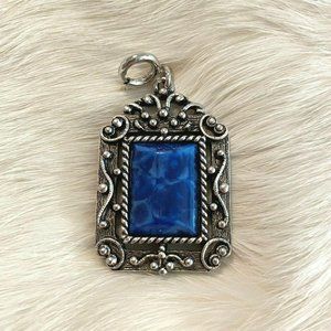 CArved‎ Blue Stone Pendant Charm 4215